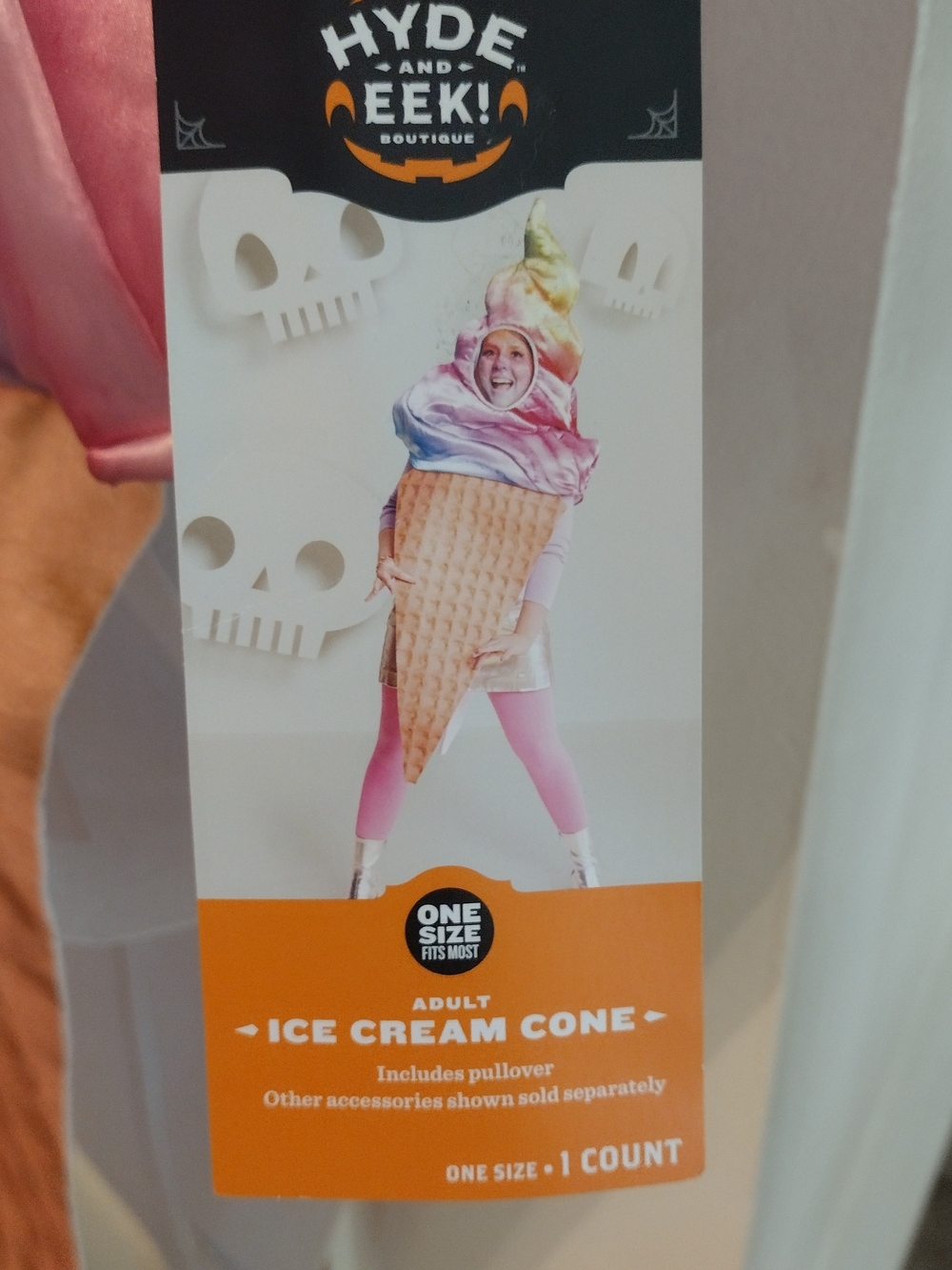 New Multicolor Ice Cream Cone Adult One Size Costume